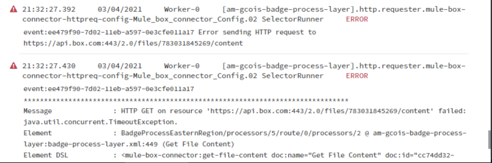 TimeoutException using Box Connector Mule 4.3.0 MuleSoft Help Center